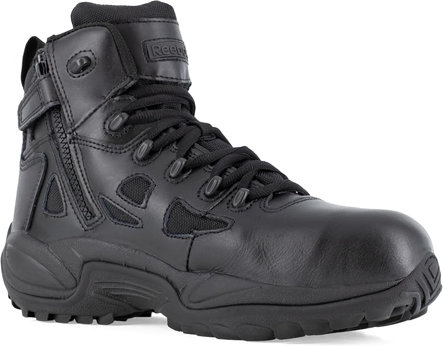 Reebok Men's Rb8694 Rapid Response Rb Composite Toe 6" Tactical Stealth Boot Sidezipper Desert Tan Military & Tactical Boots