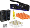 VCELINK RJ45 Crimp Tool Kit for CAT7/6A/6/5E/5, Upgraded Network Tool Set with an Ethernet Crimper, 25 RJ45 Connectors & Boots, Cable Tester, and Wire Stripper (no Cloth Bag Include, Blue Crimper)