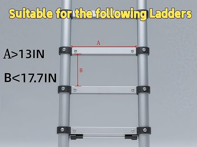 Extension Ladder Stabilizer, Adjustable Ladder Standoff with Rotatable Rubber Feet, Constructed from Stainless Steel, Easy to Install and Suitable for Both Homeowners and Outdoor Professionals