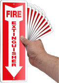 iSYFIX Fire Extinguisher Aluminum Signs – 10 Pack 4x12 Inch – Laminated for Ultimate UV and Fade Resistance, Indoor and Outdoor, for Business, Schools, Hospitals, Home