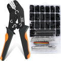 Dupont Crimping Tool Kit, 2870 PCS 2.54mm Connector Assortment, SN-58B Ratcheting Wire Crimper AWG 24–16 (0.25–1.5mm²), 1–10 Pin & 2×2–2×9 Housings, 40-Pin Headers, Jumper Caps & Ribbon Cable