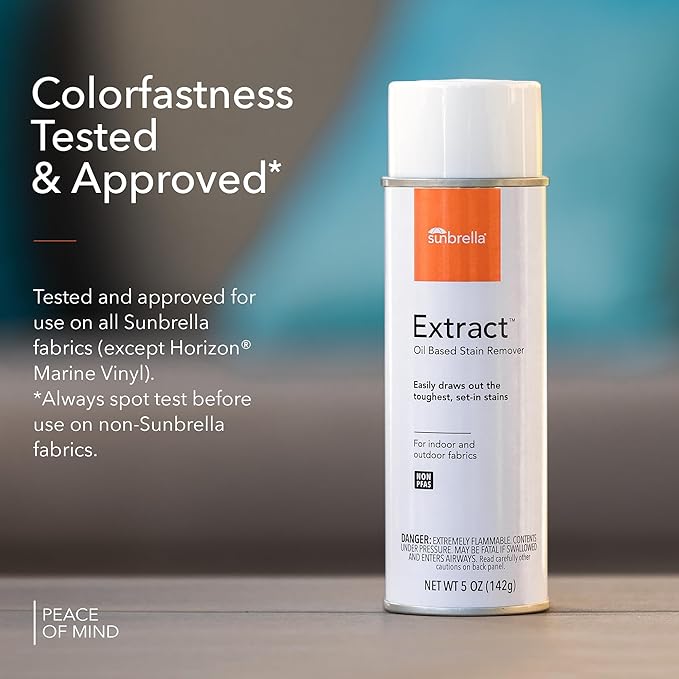 Sunbrella Extract Oil Stain Remover | Easy Clean for Grease & Oil Stains | Upholstery Cleaner Spray | Fast-Drying Formula | Safe, Non-PFAS | 5 oz