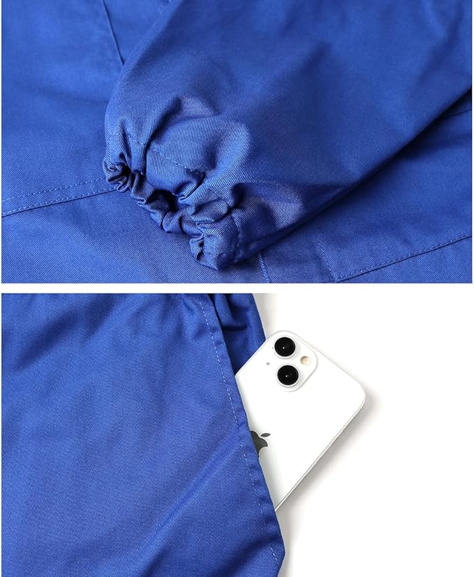 Men's Long Sleeve Zip-Front Coverall Lightweight Work Coveralls Mechanic Overall Jumpsuit with Hood