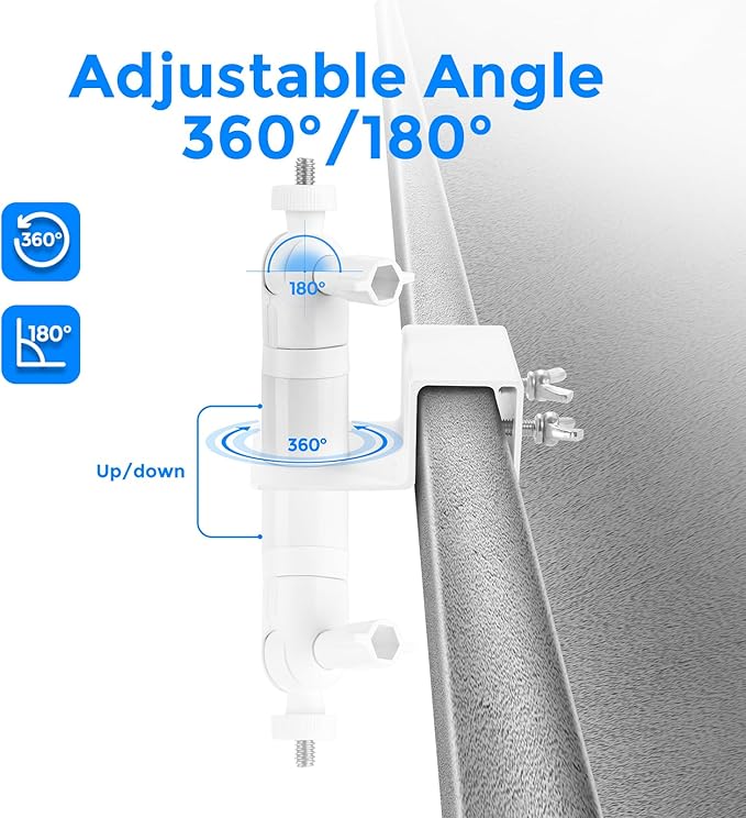 Adjustable Gutter Mount for Ring Stick Up Cam, Arlo Pro, Arlo Pro 2, Arlo Pro 3, Eufy, Arlo, Wyze, Adjustable Security Indoor/Outdoor Mounting Bracket