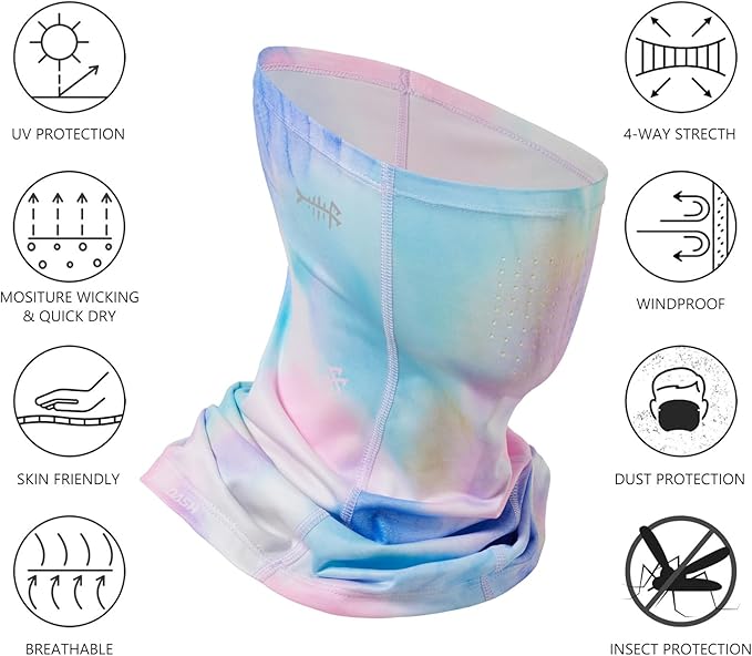 BASSDASH Neck Gaiter Mask UPF 50 Sun Protection for Men & Women, Fishing, Hiking, Outdoor