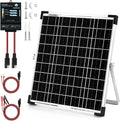 MEGSUN Solar Panel Kit 20W 12V Waterproof Solar Battery Trickle Charger Maintainer + Upgraded 12A Intelligent Charge Controller + Adjustable Mount Bracket for Car, Motorcycle, Boat, Marine, RV