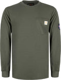 BOCOMAL FR Shirts Crewneck 7oz Midweight Flame Resistant Clothing NFPA2112 CAT2 Men's Fire Retardant Work Shirt