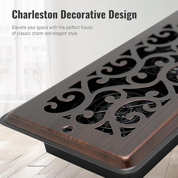 Register Booster Fan for 4" x 12" Register Holes, Quiet Vent Fan Booster with Intelligent Thermostat, Improves Heating Cooling, App Control, 10-Speeds, Charleston Smart Register Vent, ORB