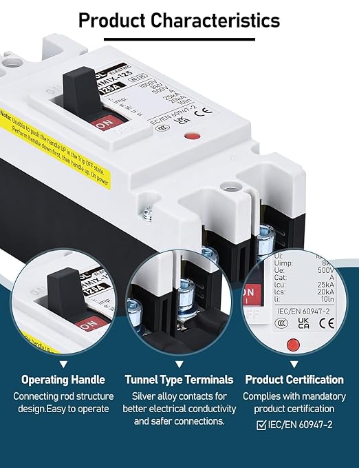 DIHOOL DC Main 125 Amp Circuit Breaker, 500V Battery Disconnect Switch, Master Switch for Boat Trolling Motor Marine ATV Trailer