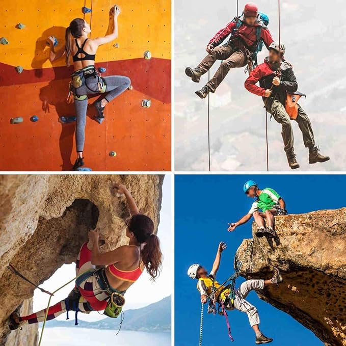 Climbing belts, Thicken Professional Safety Belt with Magnesium Alloy Connection Ring, Outdoor Momentum Belt for Rock Climbing, Fire Rescue, Rappelling