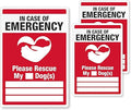 SmartSign “in Case of Emergency Please Rescue My Dogs Pet Rescue Decal Set | Two 2.75" x 4" & One 3.75" x 5.5" Engineer Grade Reflective Adhesive Labels, Made in USA