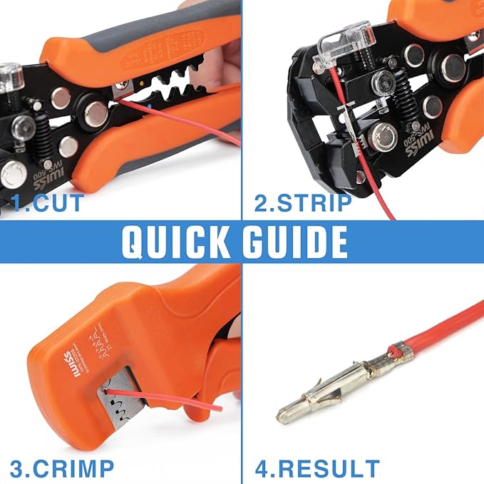 iCrimp IWS-3220S Micro Pin Connector Crimping Tool, AWG 32-20, Ratchet Crimper for JST XH, PH, SH, Molex KK, D-sub Terminals