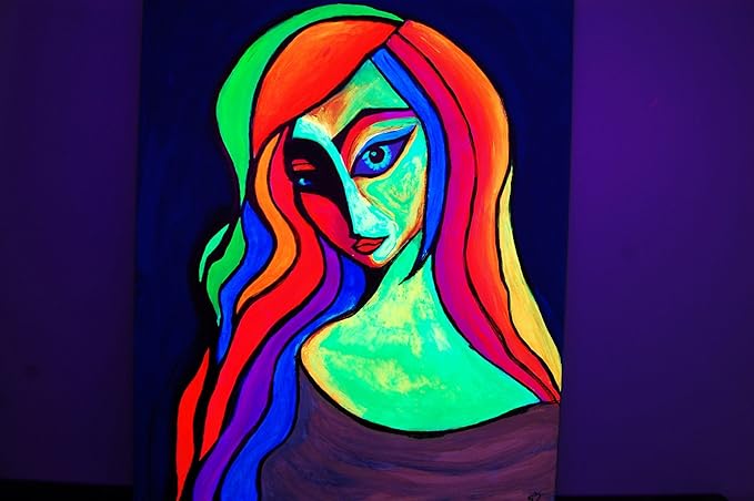 DirectGlow 16oz UV Blacklight Reactive Fluorescent Acrylic Paints (12 Color Assortment)