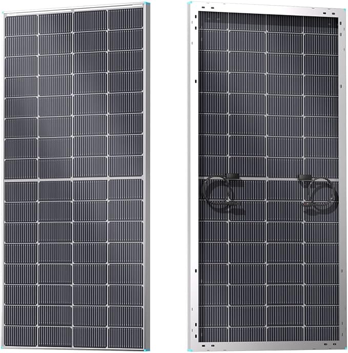 Renogy 250 Watt Solar Panel N-Type 16BB, 250W Bifacial Solar Panel 12V 25% High-Efficiency, N-Type Solar Cell Technology for RV Marine Home Roof Camp RV Boat