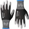 KAYGO Work Gloves PU Coated 12 Pairs, KG15P,Nylon Liner with Flexible Polyurethane Coating,Safety Work Gloves for DIY, Assembly, Warehouse, Light Duty Work (Medium, Black)
