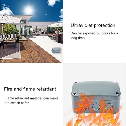Nineleaf 6PK Outdoor Junction Box ABS Plastic Dustproof IP66 Waterproof Universal Electrical Boxes Project Enclosure Grey 4 7/8" 3 1/4" 2 1/4" inch (125x86x62mm) fit 20mm Cable Gland for Outdoor Use