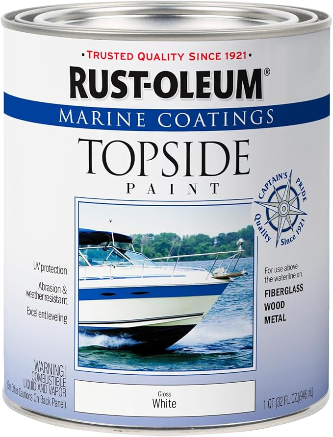 Rust-Oleum 396959 Marine Coatings Topside Paint, Quart, White