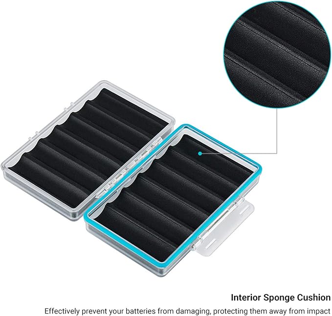 JJC 18650 Battery Case, Shockproof & Water-resistant Battery Storage Holder for 6 x 18650 Battery, PC Shell Easy to Carry