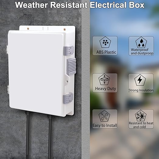 Outdoor Electrical Junction Box, Ventilation and Heat Dissipation ABS Plastic Project Enclosure with Internal Mounting Panel 13"x 9.2"x 3.7"