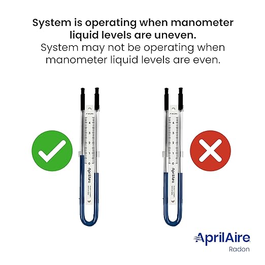 AprilAire Easy to Read 0-5" Manometer, Radon Manometer, ARN05M
