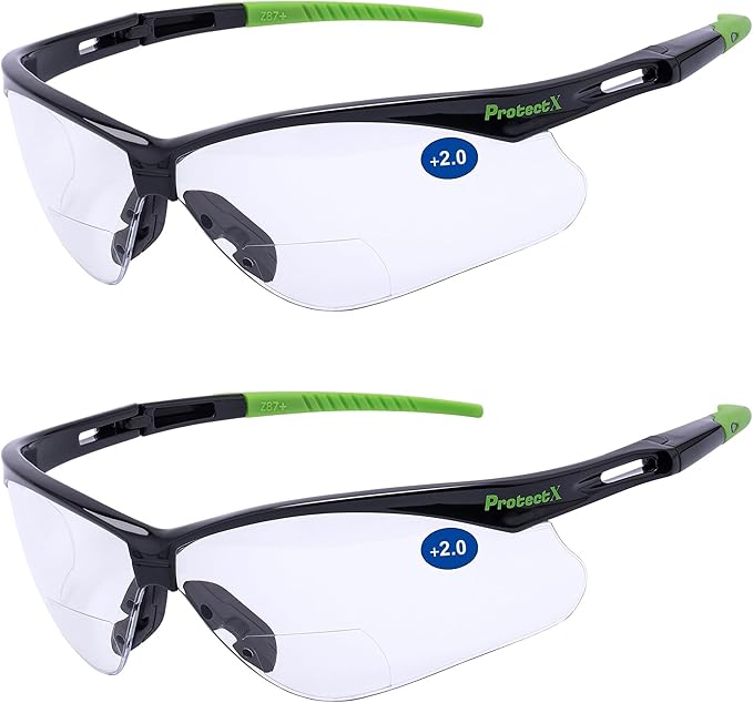 ProtectX Classic Safety Glasses, Anti-Fog Scratch Resistant Lenses, Protective Eyewear for Work, Indoor/Outdoor, ANSI Z87.1
