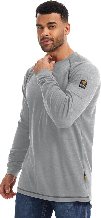 WORKWEYA FR Shirts for Men 5.5OZ Light Weight Welding Flame Resistant Shirts NFPA2112 CAT2