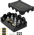 DaierTek ANL Fuse Holder M8 Stud Terminals Max 1000A Marine ANL Fuse Block 1 In 3-6 Out ANL Fuse Block with 200A 400A 600A 800A ANL FUSE for Automotive Car Truck Boat