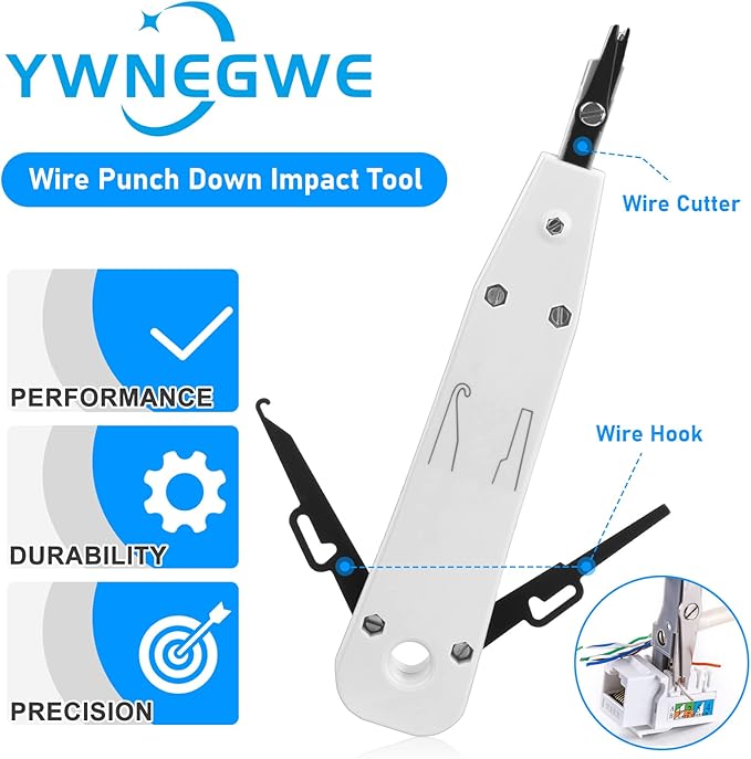 RJ45 Crimp Tool Kit for Cat5 Cat5e Cat6, Ethernet Crimper Toolkit with a RJ45 Crimping Tool, RJ45 Cat5 Connectors, RJ45 Connector Covers, Network Cable Tester, Pack of 10