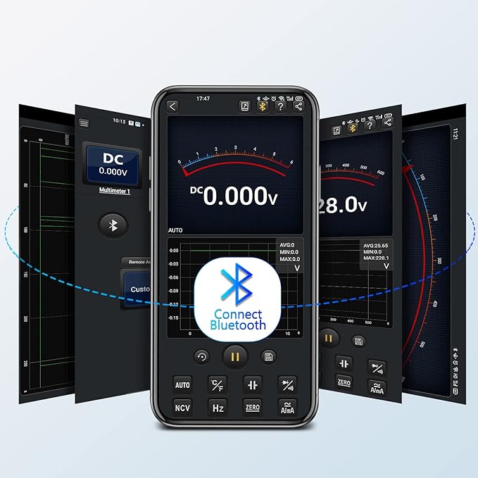ANENG Bluetooth Multimeter Digital Tester Auto-ranging TRMS 6000 Counts Ohmmeter for AC/DC Voltage,Current,Resistance,Continuity,Capacitance,Diodes,Temperature Meansurement,Volt Meter for Automotive