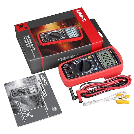 UNI-T Multimeter Kit UT139B, Volt Ohm Meter Capacitor Tester Frequency Meter True RMS Auto/Manual Ranging 4000 Counts