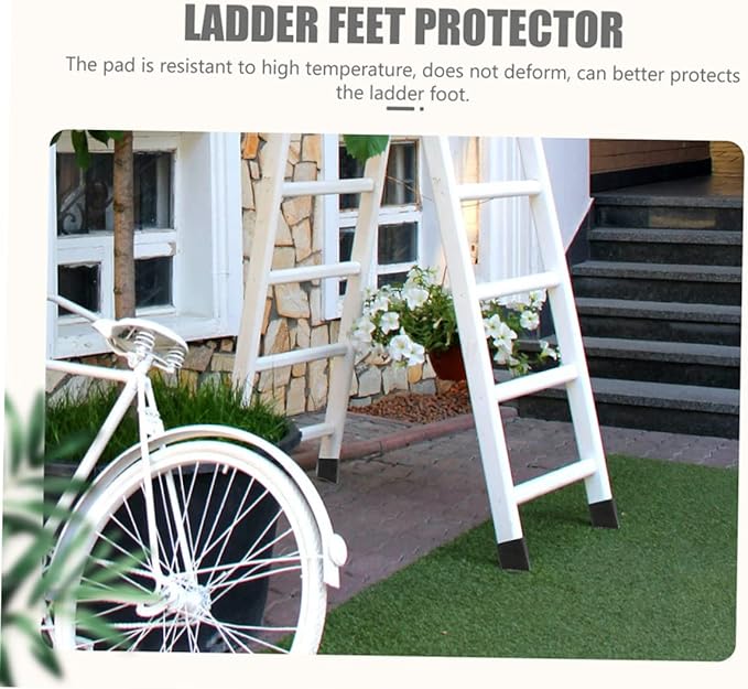 DOITOOL 6pcs Non-Slip Ladder Feet Covers Epdm Roof Ladder Protector Pad for Attic
