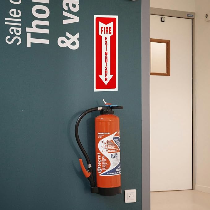 Madrigal Fire Extinguisher Glow in the Dark Sticker Sign,fire extinguisher sign,8Pack-4x12"Premium Self-Adhesive Vinyl for UV, Weather, Scratch, Water and Fade Resistance, Indoor and Outdoor