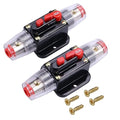 50 Amps Audio Inline Circuit Breaker Reset Fuse, 12V-24V DC Manual Reset Inline Fuse Holder for Car Marine Trolling Motors Audio, Stereo Switch and Solar Inverter System Protection 50A 2 Pcs