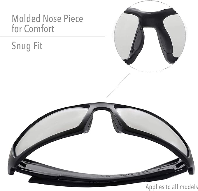 Uvex Hypershock Safety Glasses, Black Frame with Gray Lens & HydroShield Anti-Fog Coating (S2941HS)