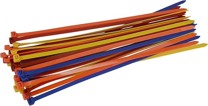 Pro Tie AC14HD40 14.5-Inch Assorted Color Heavy Duty Color Cable Tie, Assorted Nylon, 40-Pack