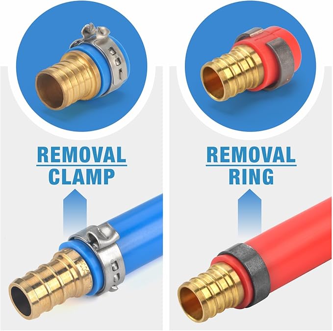 iCrimp PEX Crimping Tool Set for Copper Crimp Ring and PEX Cinch Clamp, Crimping and Removing PEX Crimp Fittings 1/2'', 3/4'', 1'', 7 Pieces