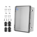 Waterproof Outdoor IP67 Junction Box (11.4"x7.5"x5.5") with Mounting Plate, Hinged Clear Cover and Wall Brackets - Weatherproof ABS Plastic Electrical Enclosure for DIY Projects(290x190x140mm)