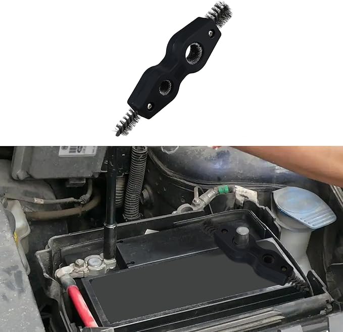 4 in 1 Car Battery Cleaning Brush, Battery Terminal Cleaner, Copper Pipes Cleaner Brush Tool, Auto Universal Interior and Exterior Battery Terminals Machine Parts Anti-Corrosion Battery Terminals