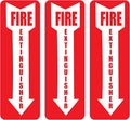 Fire Extinguisher Sign – 12x4" Emergency Location Sticker – Red & White Peel & Stick Vinyl Decal for Wall, Door, or Glass – OSHA-Compliant, Made in USA with Certified Ink