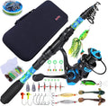 Sougayilang Telescopic Fishing Rod and Reel Combos, Full Kit with Carrier Bag, 11+1 Bearings Spinning Reel, Carbon Fiber Travel Fishing Pole for Saltwater Freshwater