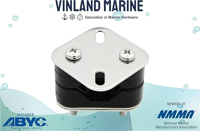 Vinland Marine Nylon Boat Rail Mount Brackets Fit 7/8" ~ 1" Tube Stainless Steel Mount Plate, Boat Navigation Accessories, Pontoon Rail Mount, Boat tubing Accessories, Boat Grill mounting Cleat