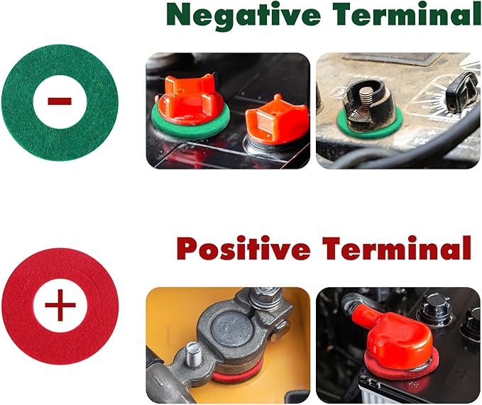 50 Pcs Car Battery Terminal Protector, Anti Corrosion Felt Washers Kit Fiber Felt Washer Battery Corrosion Cleaner for Automotive Marine Battery
