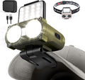 LED Hard Hat Light, 800Lumens Rechargeable Dimmable Clip on Cap Lights, 180°Adjustable Hat Flashlight Headlamp Waterproof for Running, Camping, Hunting, Cycling (Olive Green)