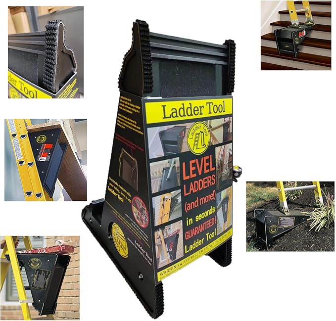 Ladder Leveler,Ladder Jacks,Ladder Stabilizer Tool with Storage Easy to Use for All Surfaces and Uneven Ground