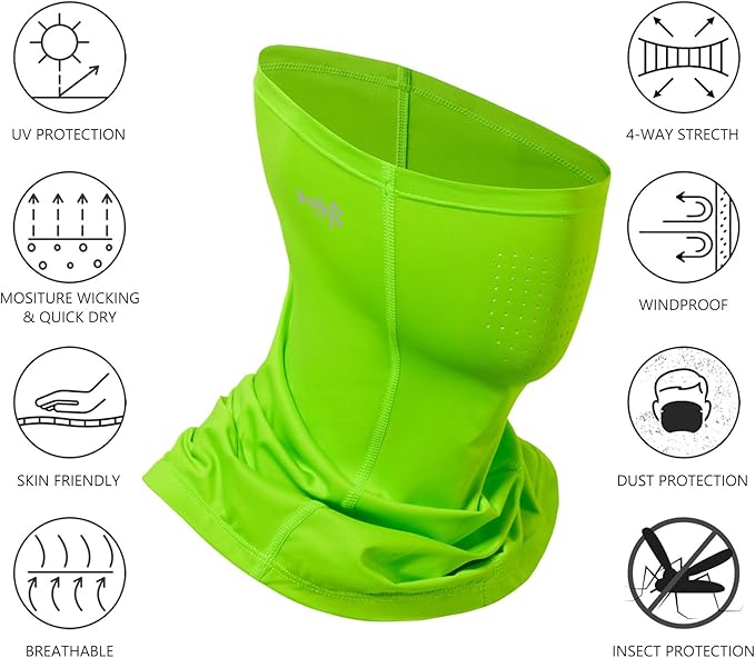 BASSDASH Neck Gaiter Mask UPF 50 Sun Protection for Men & Women, Fishing, Hiking, Outdoor