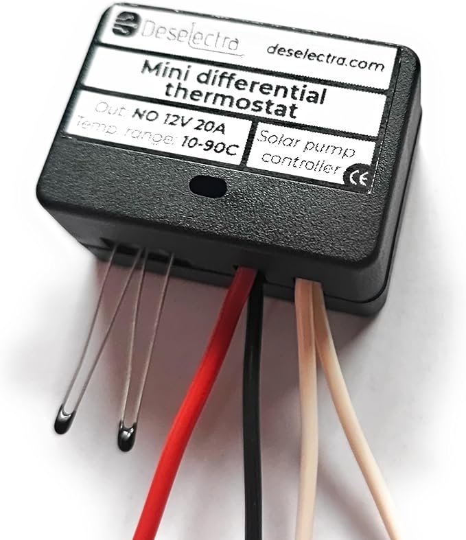 Differential Thermostat Home Solar Hot Water Heating Pump Controller, 12V, 10A