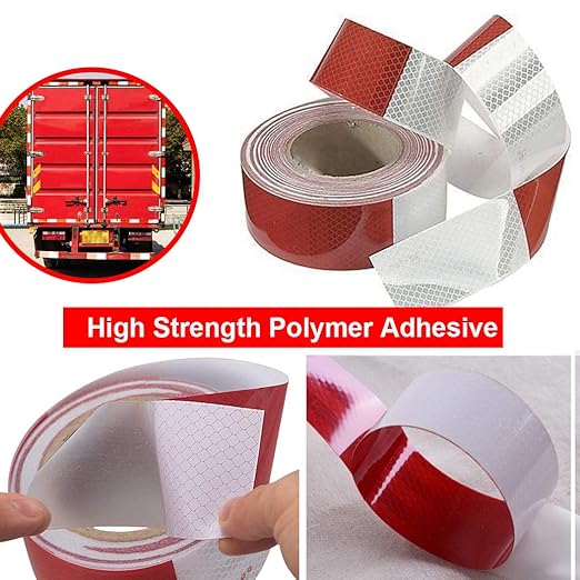 Waterproof Reflective Safety Tape Roll 2"X150' Feet Long Yellow Black DOT C2 Auto Truck Safety Reflector Strips Self-adhesive Conspicuous Safety Hazard Caution Warning Sticker for Vehicle Car TrailerW