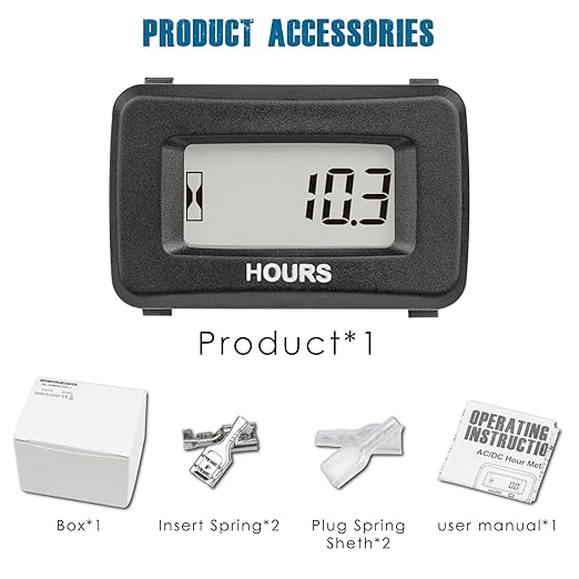 Runleader Digital Hour Meter for Maintenance,AC/DC 5V to 277V for Riding Lawn Mower Generator Compressor Tractor Golf Cart Motorhome Snowmobile etc.
