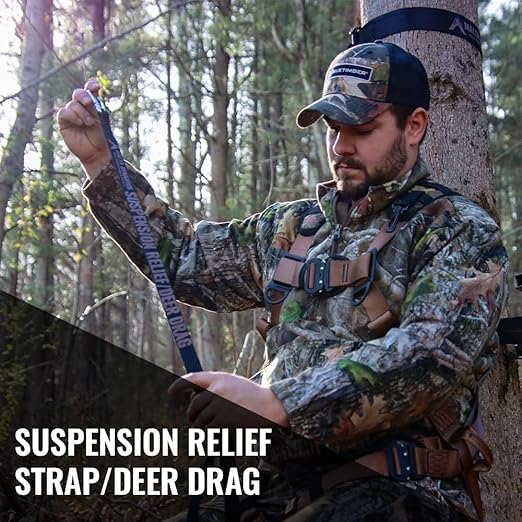 Malta Hunting Safety Ultralight Tree Stand Safety Harness Kit Set, TrueTimber Patterns, Multi-Sizes (Strata Camo, Large-XLarge)