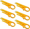6 Pcs Mini Wire Stripper Tool, Small Wire Strippers, Mini Cable Stripper, Network Cable Cutter, Punch Down Tool, Network Wire Stripper, for RJ45/Cat5/Cat6 Data Lines Telephone Computer UTP Cable